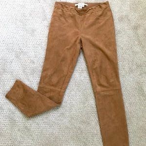 Max Studio tan suede stretch pant